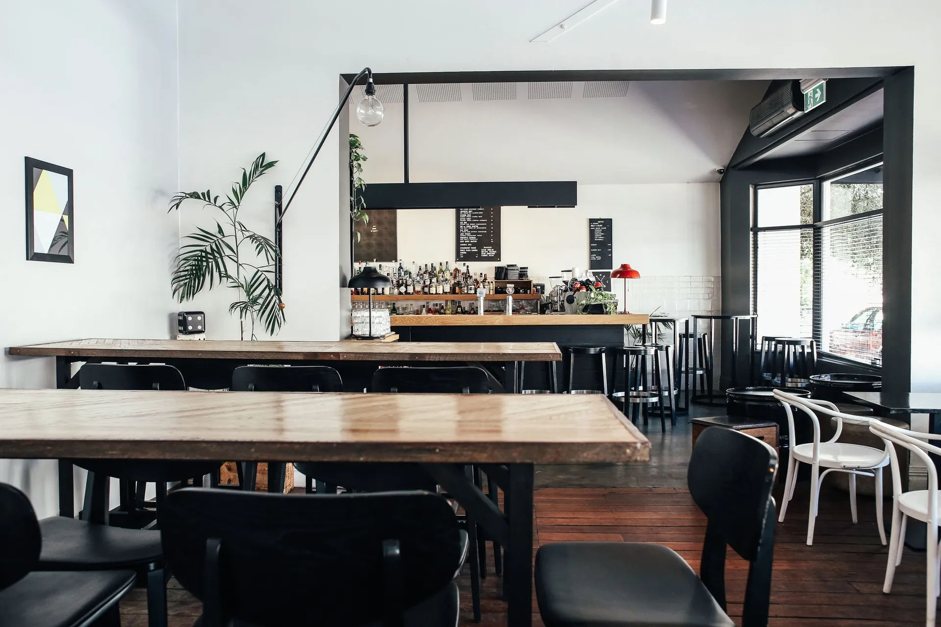 Brand content photography of a modern restaurant interior for a Central Florida business